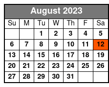 Sing and Sail Cruise August Schedule