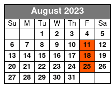 The Waterway Getaway (Sightseeing Cruise Only) August Schedule