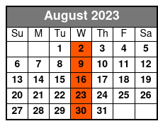 Trivia on the Water (Sightseeing Cruise Only) August Schedule