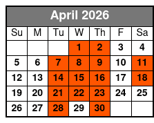 The Barefoot Queen Myrtle Beach Lunch Cruise (Lunch Included) April Schedule