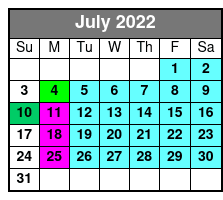 Barefoot Queen Myrtle Beach Sightseeing & Dinner Cruises July Schedule