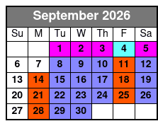 Barefoot Queen Myrtle Beach Lunch & Dinner Cruises September Schedule