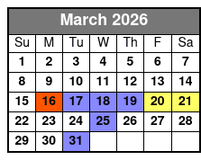 Saltwater Marsh Eco Excursion March Schedule