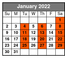 Gettysburg Tour January Schedule