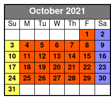 DC Odyssey Lunch & Dinner Cruises October Schedule