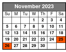 Spirit of Washington DC Scenic Lunch Cruise November Schedule