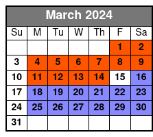 Night Tour March Schedule