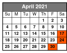 Boomerang Yacht Sunset Cruise April Schedule