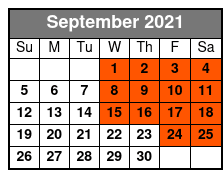 Boomerang Yacht Sunset Cruise September Schedule
