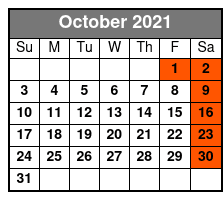 Boomerang Yacht Sunset Cruise October Schedule