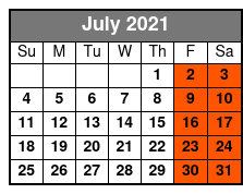 Boomerang Yacht Nighttime Party Cruise July Schedule