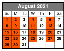 Open Top Convertible Tour August Schedule