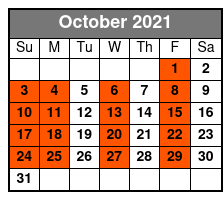 Open Top Convertible Tour October Schedule
