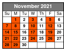 Open Top Convertible Tour November Schedule