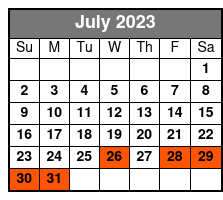 Jake Woe's Comedy Walk: 10:30 July Schedule