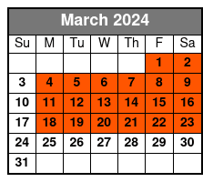 Tour + Arlington + 2 Memorials March Schedule