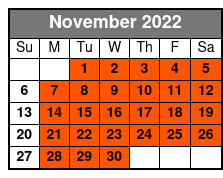 Beale Street Walking Tour November Schedule