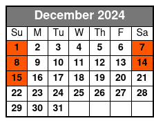 The Wizard of Oz December Schedule