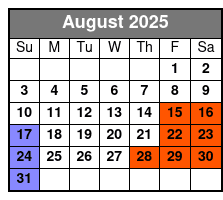 Come From Away August Schedule