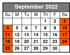 Memphis Bike Tour September Schedule