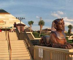 Sphinx and pyramid building