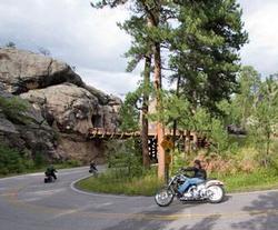 Motorcyclist on Iron Mountain road