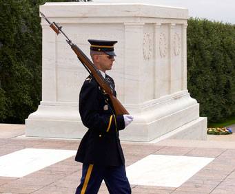 Tomb of the Unknowns at Arlington National Cemetery in Washington, DC