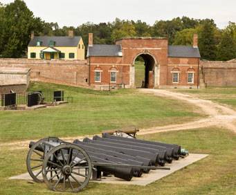 View of cannons and archway
