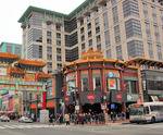 Tourists and buildings in Chinatown Tourists and buildings in Chinatown