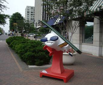 Airplane sculpture in Crystal City