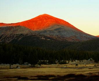 Bright mountain at Tioga Pass