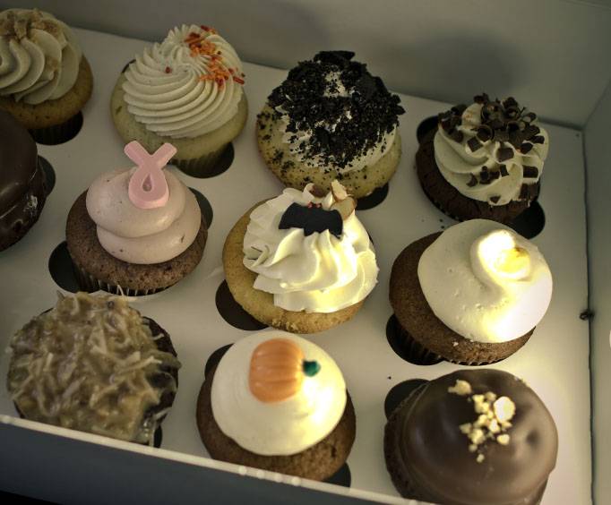 decorated assorted cupcakes