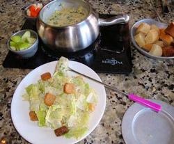 Fresh soup and salad