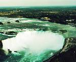 The falls cascading into the Niagara River The falls cascading into the Niagara River