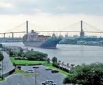 View of Willamette Bridge and ship View of Willamette Bridge and ship