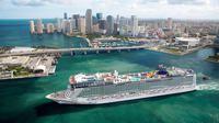 Miami City Aerial View with Ship