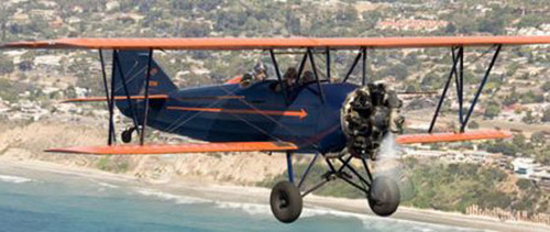 1920's Open Cockpit Biplane Flight, airplane