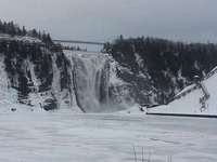Waterfall in winter.