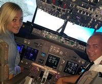 Couple Piloting the Boeing 737 Flight Simulator Experience