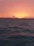 A serene sunset over a calm sea with pink and orange hues illuminating the sky.