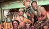 Polynesian Luau dancers pose for pictures after the show.