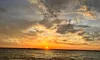 View of the sunset over the waters