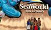 Family in Front of the Sign for SeaWorld San Antonio