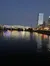 View of the water at night