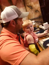 Father and Young Toddler at Pirates Voyage Dinner and Show Pigeon Forge