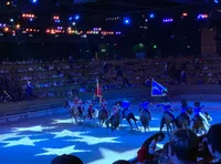 Line of Horses at Dolly Parton's Stampede Dinner Show Pigeon Forge