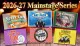 This image showcases promotional graphics for the 2026-27 Mainstage Series, featuring six different theater productions.