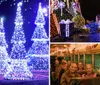 A child in a Santa hat looks longingly out of a window at night towards a brightly lit Ferris wheel with the caption Absolutely loved this - Jennifer