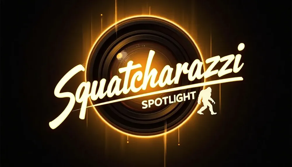 The image features the text Squatcharazzi Spotlight over a stylized camera lens with a silhouette of a Bigfoot figure