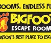 The image is an advertisement for Bigfoot Escape Rooms with the tagline 5 Rooms Endless Fun and claims to be Bransons Best Place to Escape